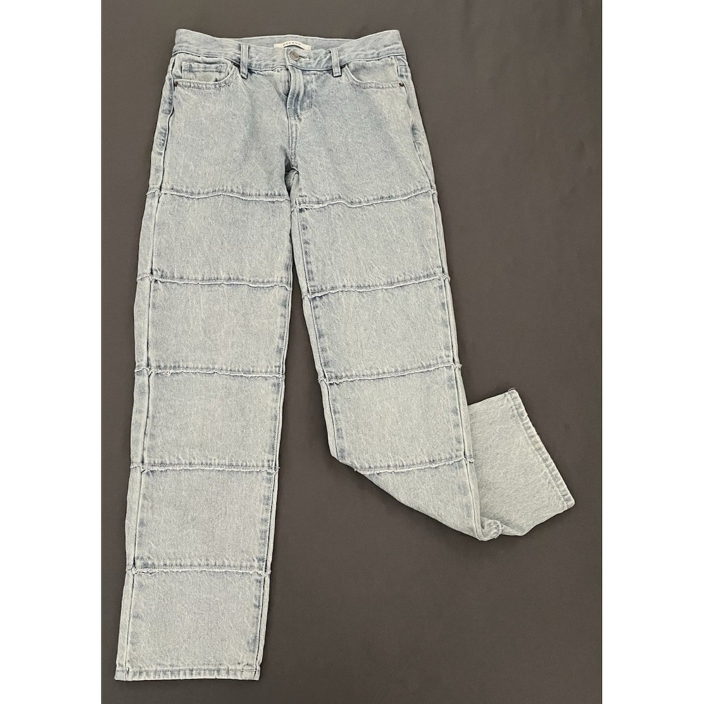 PacSun Panel Jeans Women Size 25 Light Wash‎ Low Rise Straight Leg